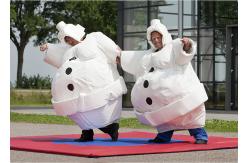 China White Inflatable Cartoon Sumo Suits With Foam / Sumo Wrestler Costume supplier