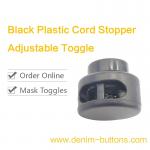 Black Plastic Cord Stopper & Adjustable Toggle for sale
