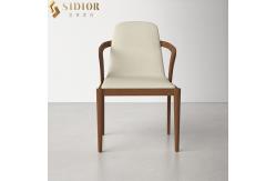 China ODM Fabric Upholstery Classic Cafe Dining Chair Solid Wood Frame 52cm Length supplier