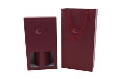 China Rope Handle Cardboard Holiday Mailer Boxes For 2 Pack Wine Bottles supplier