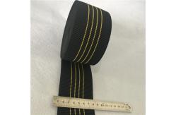 China Yellow Lines Upholstery Seat Webbing , 90g/M Elastic Furniture Straps supplier