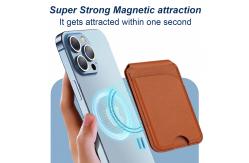 China Premium Leather Magnetic Wallet Phone Stand Adjustable Magsafe Card Holder supplier