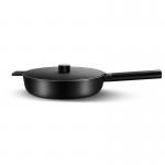 China OEM Lightweight Cast Iron Skillet Frying Pan 6.5cm Height 2.1kg Smoke Free With Lid for sale