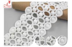 China Fancy Water Soluble Lace Trim 9CM With Polyester / Lace Ribbon Trim supplier