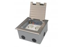 China silver dual 2 pin power flip up floor socket box supplier