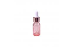 China Customized Empty Oil Glass Round Shoulder Bottle With Aluminum Dropper 10ML 30ML 50ML supplier