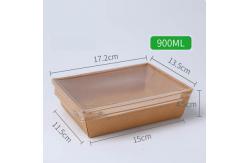 China Salad PET Lid Rectangular Kraft Paper Disposable Food Container With Lid supplier