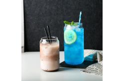 China Reusable Borosilicate Glass Tumbler With Straws , Stain Free Glass Cappuccino Cups supplier