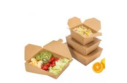 China Disposable Paper Take Out Food Containers Microwaveble Folding Natural Kraft Boxes supplier