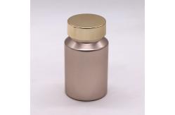 China Pill/Capsule/Tablet/Powder PET Frosted Plastic Bottle with Gold/Silver Cap supplier