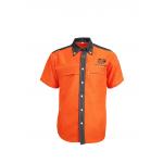 200GSM Men T-SHIRT & POLO 65 Polyester 35 Cotton T Shirts Orange Contrast Black for sale