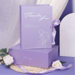 Custom Purple Tulip Book Shaped Gift Box Ecofriendly Packaging for sale