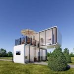 Customizable And Eco-friendly Apple Cabin House With Galvanized Steel Frame And Metal Carved Panel for sale