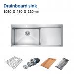 42' Undermount Drainboard Kitchen Sink  Single Bowl 105x45 for sale