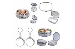 China Round Metal Sublimation Pill Box With Aluminum Insert supplier