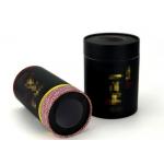 Cylindrical Black Paper Tubes Round Clear Window Coffee Bean , Tea Packaging for sale