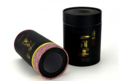 China Cylindrical Black Paper Tubes Round Clear Window Coffee Bean , Tea Packaging supplier