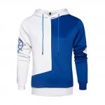Men'S 2 Contrast Color Leisure Cozy Athletic Pullover Hoodie With Kangaroo Pockets for sale