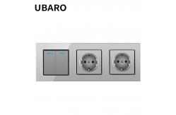 China Wall Mounted Switch Socket Combination 300W 2 Button Touch Light Switches And Plugs supplier