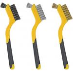 3 Pcs Metal Wire Brush Set Nylon Brass Stainless Steel Bristles for sale