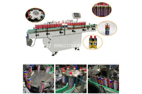 Aerosol Spray Pipe Automatic Bottle Labeling Machine LED Touch Screen Control