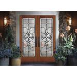 Wood Frame Dedorative Glass Sliding Door , Black Patina Internal Glass Sliding Doors for sale