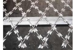 China 200gsm Hot Dipped Galvanized 75mmx150mm Openning Welded Razor Barbed Wire Mesh supplier