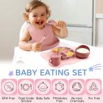 Lightweight Silicone Dinnerware Set Bib And Plate Adjustable For Toddler for sale
