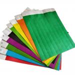 Snap Closure Tyvek Paper Wristbands Custom Logo Printing For Events And Identification for sale