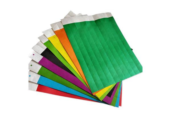 Snap Closure Tyvek Paper Wristbands Custom Logo Printing For Events And Identification
