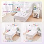 White Childrens Cotton Bedding Jacquard Tufted Dot Crib Bed Sheets Set