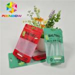 Custom Printed Plastic Bags Food Grade Packaging Bags With Clear Rectangular Window And Zipper For Reusable Storage for sale