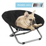 Folding Black Elevated Dog Bed Chair Portable Round Elevated Cat Bed Waterproof Puppy Papasan Chair Pet for sale