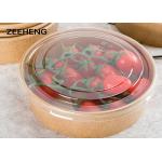 12oz 400ml Single Pe Coating Kraft Paper Salad Bowl With Lid , Eco Friendly for sale