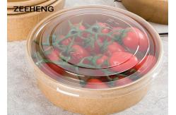 China 12oz 400ml Single Pe Coating Kraft Paper Salad Bowl With Lid , Eco Friendly supplier