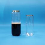 Sealable Empty Transparent PET Soda Beverage Can Easy Open Aluminium Lid 500ml 330ml for sale