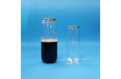 China Sealable Empty Transparent PET Soda Beverage Can Easy Open Aluminium Lid 500ml 330ml supplier