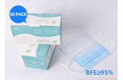 China 3 Layers Non Woven Protective Face Mask Elastic Ear Loop Comfortable Wearing supplier