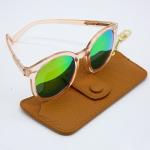 Travelling Textured Metal Chain Buckle PU Leather Sunglasses Case Multicolor Soft for sale