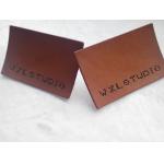 Personalized Logo Garment Leather Patch Embossed Black Logo Leather Label