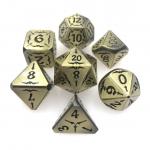 Hand Carved Black Collection Metal D4 Dice Set Polyhedral  Durable for sale