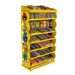 Double Sided Candy Stand Display Metal Wire Display Racks With Adjustable Trays
