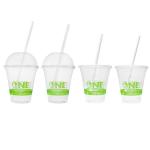 Water Compostable Biodegradable PLA Cups Transparent Plastic Custom