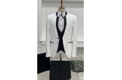 China 65% Polyester Mens Tuxedo Suit 32% Viscose 3% Lycra White Tuxedo Jacket supplier