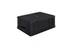 China Electronic SMT Rack ESD Storage Box Black Conductive Plastic Circulation Antistatic supplier