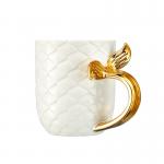 Coffee Mug With Gold Handle Rough Clay Coffee Mug White Ceramic Mug Tazas for sale