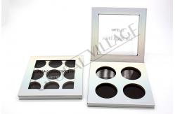 China Holographic Paper Empty Magnetic Eyeshadow Palette Makeup Pan Customized supplier