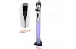 China Body Temperature Test Linux Face Recognition Access Control With Hand Sanitizer Dispenser supplier