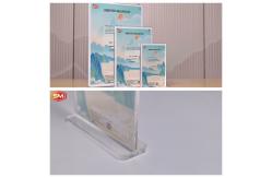 China Round 2.5mm T Shape Acrylic Sign Holder With Magnetic Display Stand supplier
