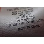 Washable Screen Printing Ribbon Care Woven Clothing Labels For Polo Shirt，Coat，Pants for sale